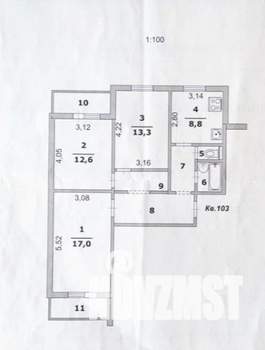 3-к квартира, вторичка, 71м2, 6/10 этаж