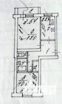2-к квартира, вторичка, 50м2, 2/5 этаж