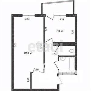 1-к квартира, вторичка, 32м2, 5/5 этаж