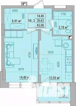 1-к квартира, вторичка, 43м2, 2/18 этаж