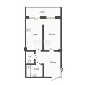 1-к квартира, вторичка, 65м2, 4/15 этаж
