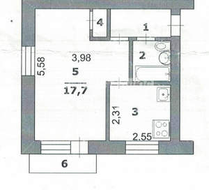 1-к квартира, вторичка, 31м2, 2/5 этаж