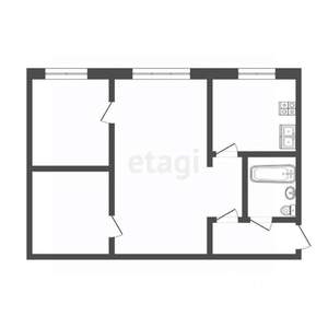 2-к квартира, вторичка, 43м2, 2/3 этаж