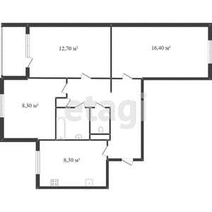 3-к квартира, вторичка, 62м2, 2/5 этаж