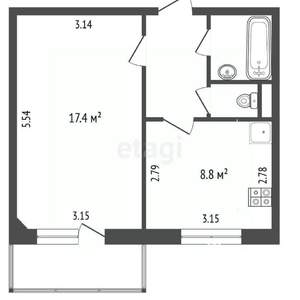 1-к квартира, вторичка, 35м2, 6/10 этаж