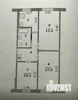 3-к квартира, вторичка, 61м2, 1/5 этаж