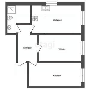 3-к квартира, вторичка, 69м2, 2/2 этаж