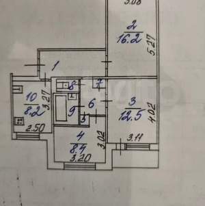 3-к квартира, вторичка, 58м2, 1/9 этаж