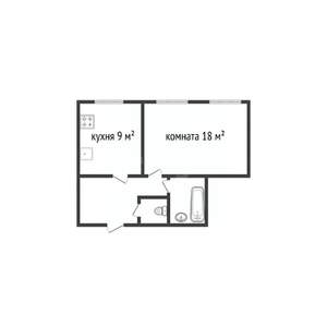 1-к квартира, вторичка, 42м2, 4/5 этаж