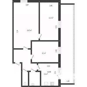 3-к квартира, вторичка, 58м2, 1/5 этаж
