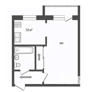1-к квартира, вторичка, 32м2, 2/5 этаж