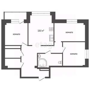 3-к квартира, вторичка, 82м2, 2/9 этаж
