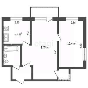 2-к квартира, вторичка, 44м2, 3/4 этаж