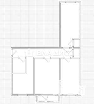3-к квартира, вторичка, 54м2, 2/4 этаж