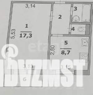 1-к квартира, вторичка, 34м2, 8/10 этаж