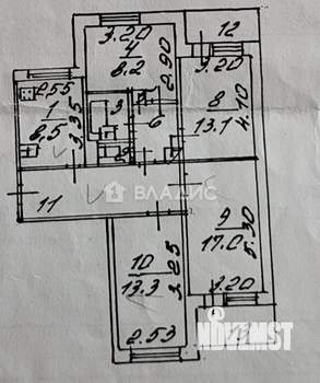 4-к квартира, вторичка, 78м2, 8/9 этаж