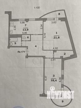 2-к квартира, вторичка, 74м2, 4/9 этаж