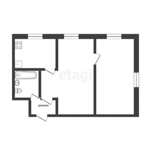 2-к квартира, вторичка, 42м2, 4/5 этаж