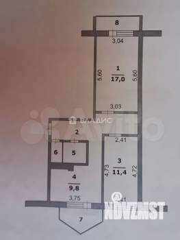 2-к квартира, вторичка, 57м2, 2/5 этаж