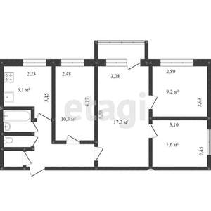 4-к квартира, вторичка, 58м2, 5/5 этаж