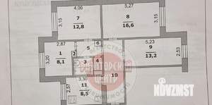 4-к квартира, вторичка, 76м2, 1/9 этаж