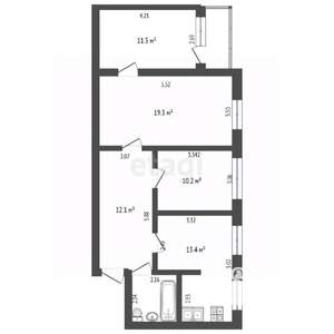 3-к квартира, вторичка, 73м2, 3/5 этаж