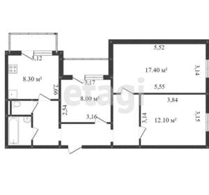 3-к квартира, вторичка, 65м2, 10/10 этаж