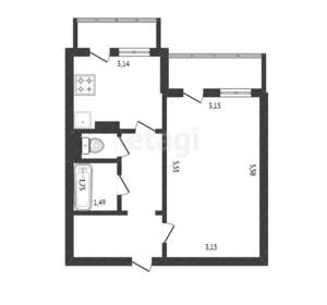 1-к квартира, вторичка, 39м2, 3/10 этаж