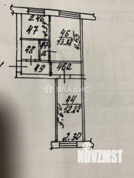 2-к квартира, вторичка, 43м2, 4/5 этаж