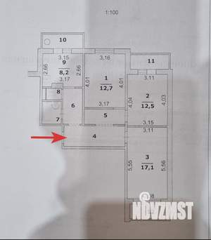 3-к квартира, вторичка, 68м2, 3/10 этаж