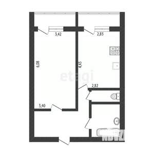1-к квартира, вторичка, 49м2, 10/12 этаж