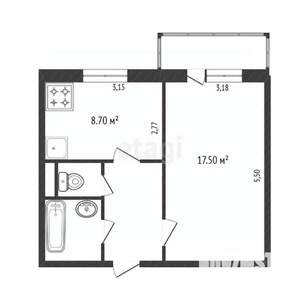 1-к квартира, вторичка, 35м2, 1/10 этаж