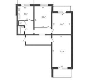 3-к квартира, вторичка, 69м2, 6/10 этаж