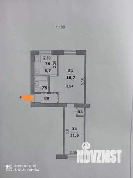 1-к квартира, вторичка, 34м2, 3/5 этаж