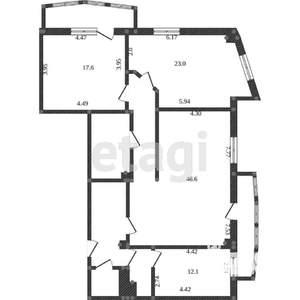 3-к квартира, вторичка, 103м2, 7/17 этаж