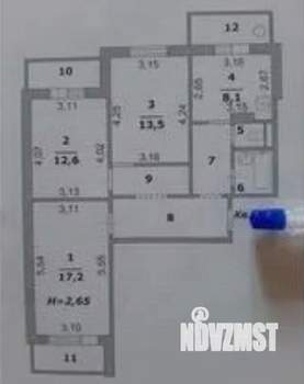3-к квартира, вторичка, 71м2, 7/10 этаж