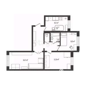 3-к квартира, вторичка, 61м2, 1/9 этаж
