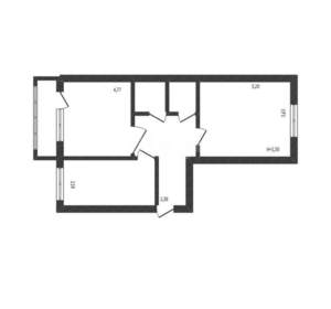 2-к квартира, вторичка, 60м2, 4/10 этаж