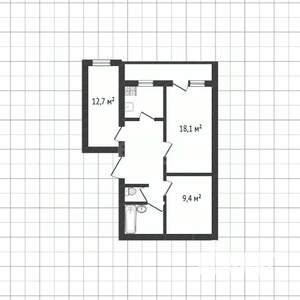 2-к квартира, вторичка, 64м2, 12/14 этаж