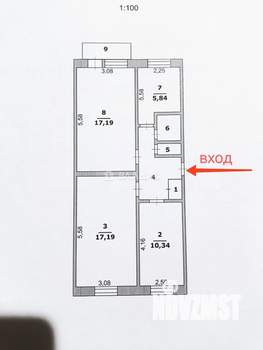 3-к квартира, вторичка, 61м2, 2/5 этаж