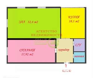 2-к квартира, вторичка, 82м2, 7/15 этаж