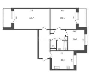 3-к квартира, вторичка, 61м2, 8/9 этаж