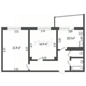 2-к квартира, вторичка, 65м2, 8/11 этаж