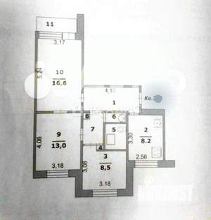 3-к квартира, вторичка, 60м2, 8/9 этаж