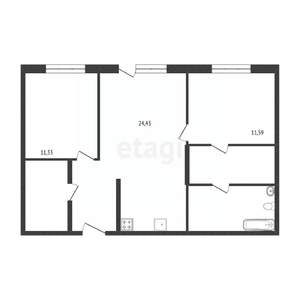 2-к квартира, вторичка, 64м2, 5/8 этаж