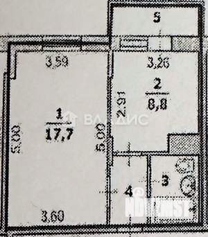 1-к квартира, вторичка, 34м2, 5/9 этаж