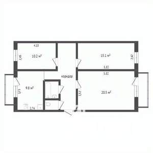 3-к квартира, вторичка, 83м2, 3/5 этаж