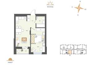 2-к квартира, вторичка, 41м2, 3/8 этаж