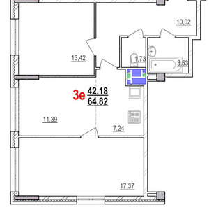 3-к квартира, вторичка, 65м2, 9/18 этаж