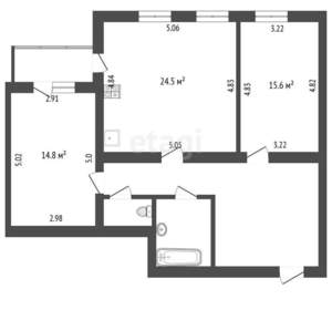 2-к квартира, вторичка, 83м2, 10/10 этаж